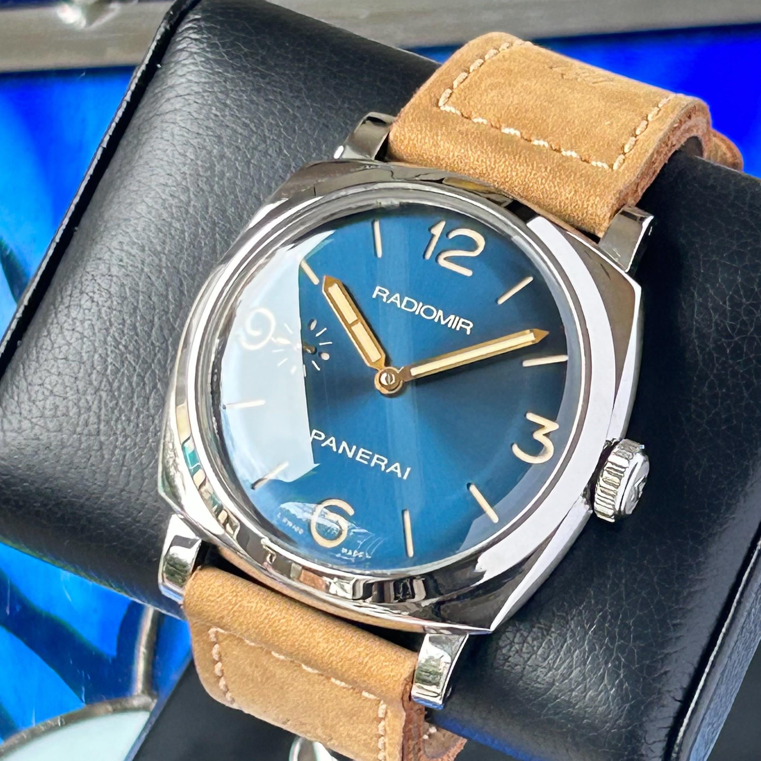 WTS Panerai PAM00690 Radiomir 1940 Blue Dial Stainless Steel 3