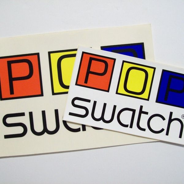 Swarch Sticker LOT of 2 - SWATCH WATCH POP STICKER | WatchCharts Marketplace
