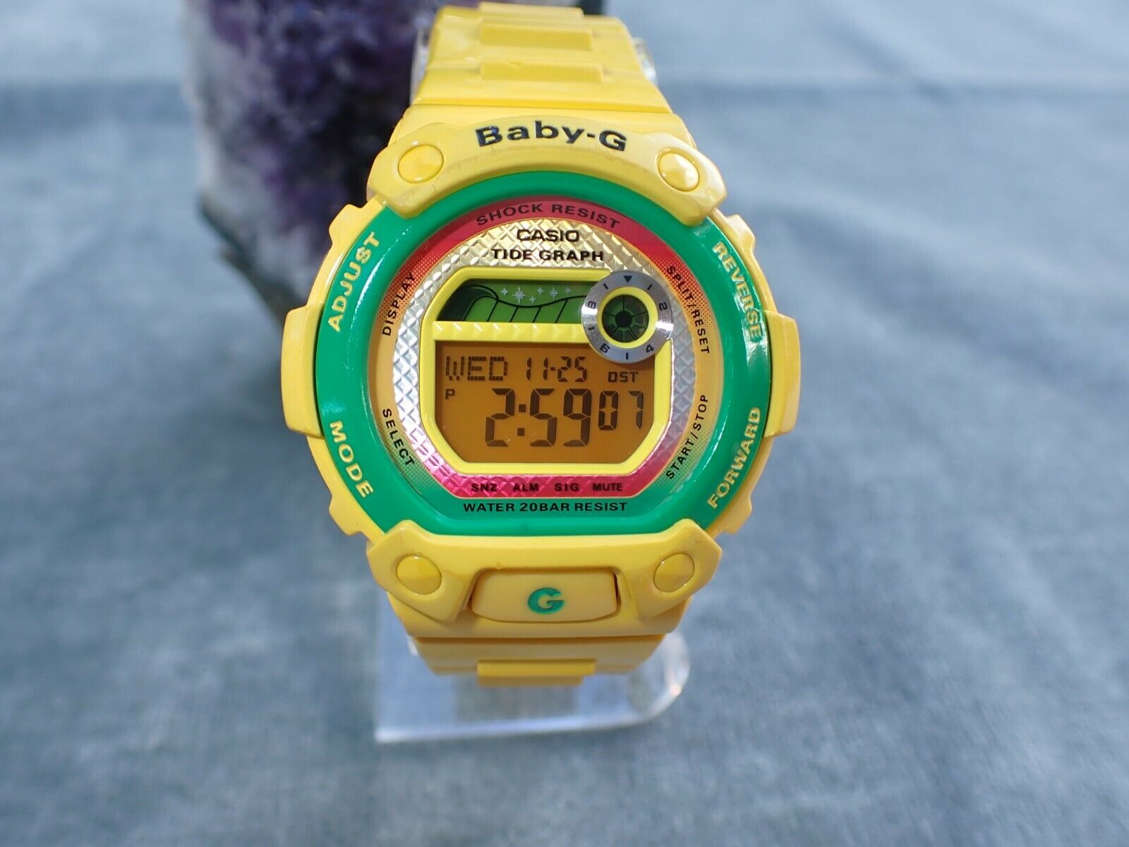 Casio Baby G-LIDE Rasta Yellow Digital Surf Watch BLX-100 - Rare