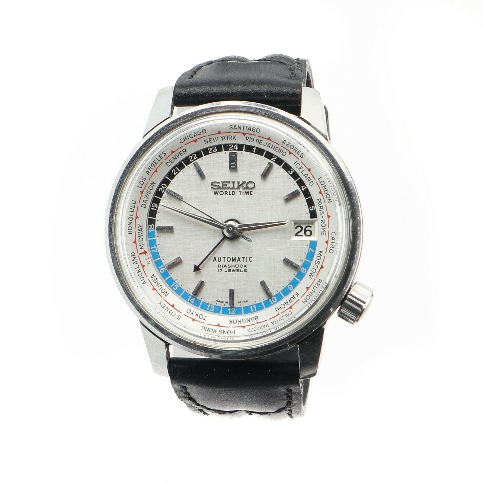 VINTAGE SEIKO WORLD TIME 1ST 6217-7000 TOKYO OLYMPIC AUTOMATIC MENS WATCH  JAPAN | WatchCharts