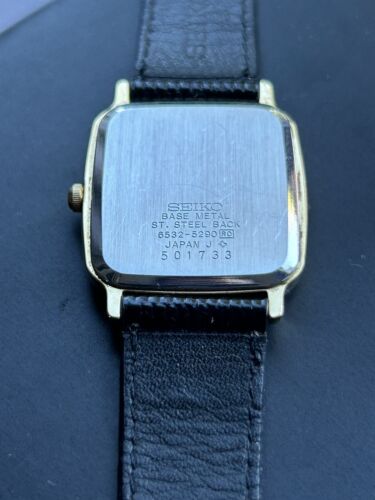 メンズ 1986s SEIKO 6532-5290メンズ クォーツ 薄型スクエアデザイン