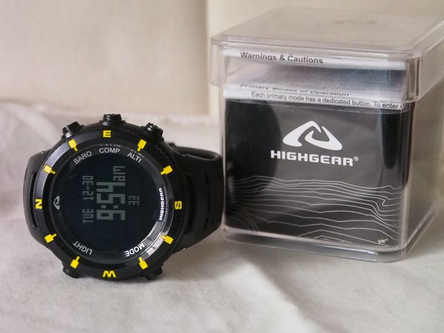 Highgear Altera Watch men Silver Black Digital Compass Chrono Alarm New  Battery | eBay