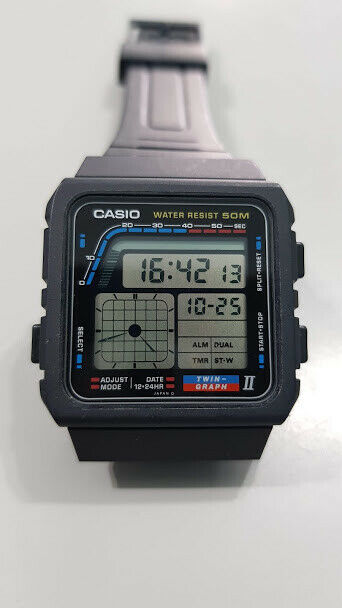 Watch Vintage Casio Twin-Graph II AE-22W New QW-808 Rare