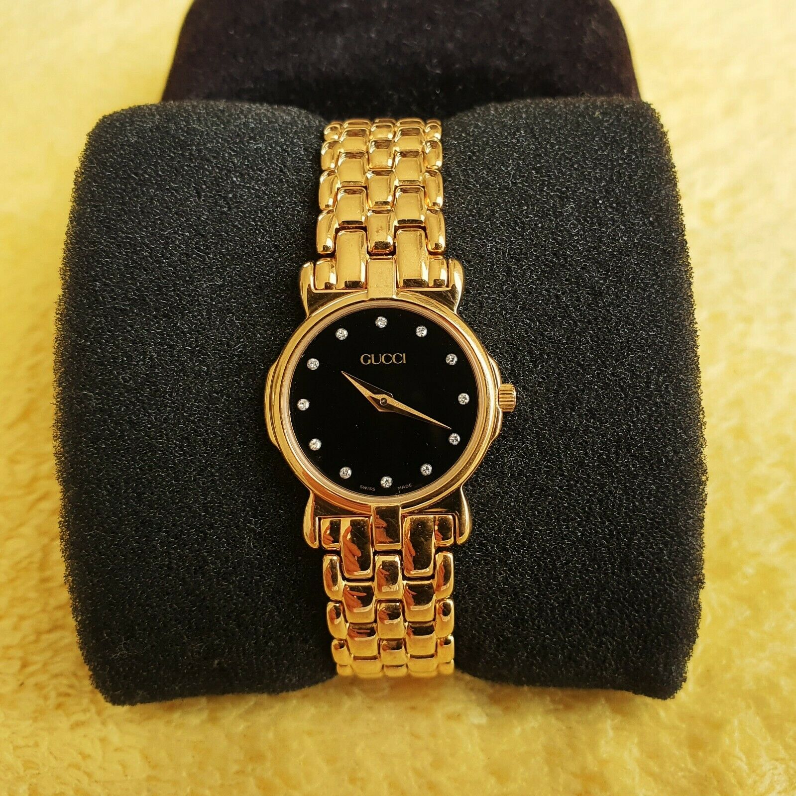 【希少・電池新品】GUCCI 3400L ゴールド ブラック ラウンド Gucci 3400L Black Women's Watch for sale online | eBay