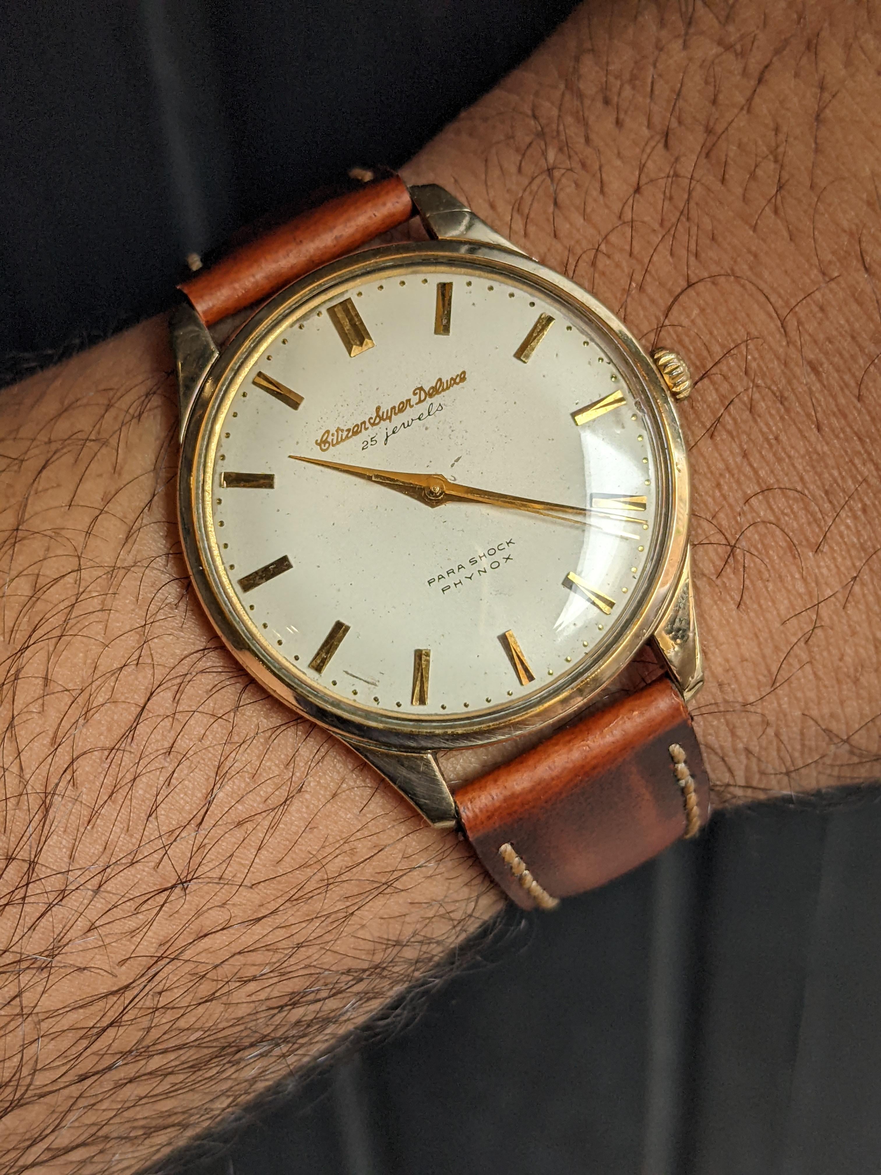 WTS] Citizen Super Deluxe Para Shock - Phynox 14k 80 Microns Gold 