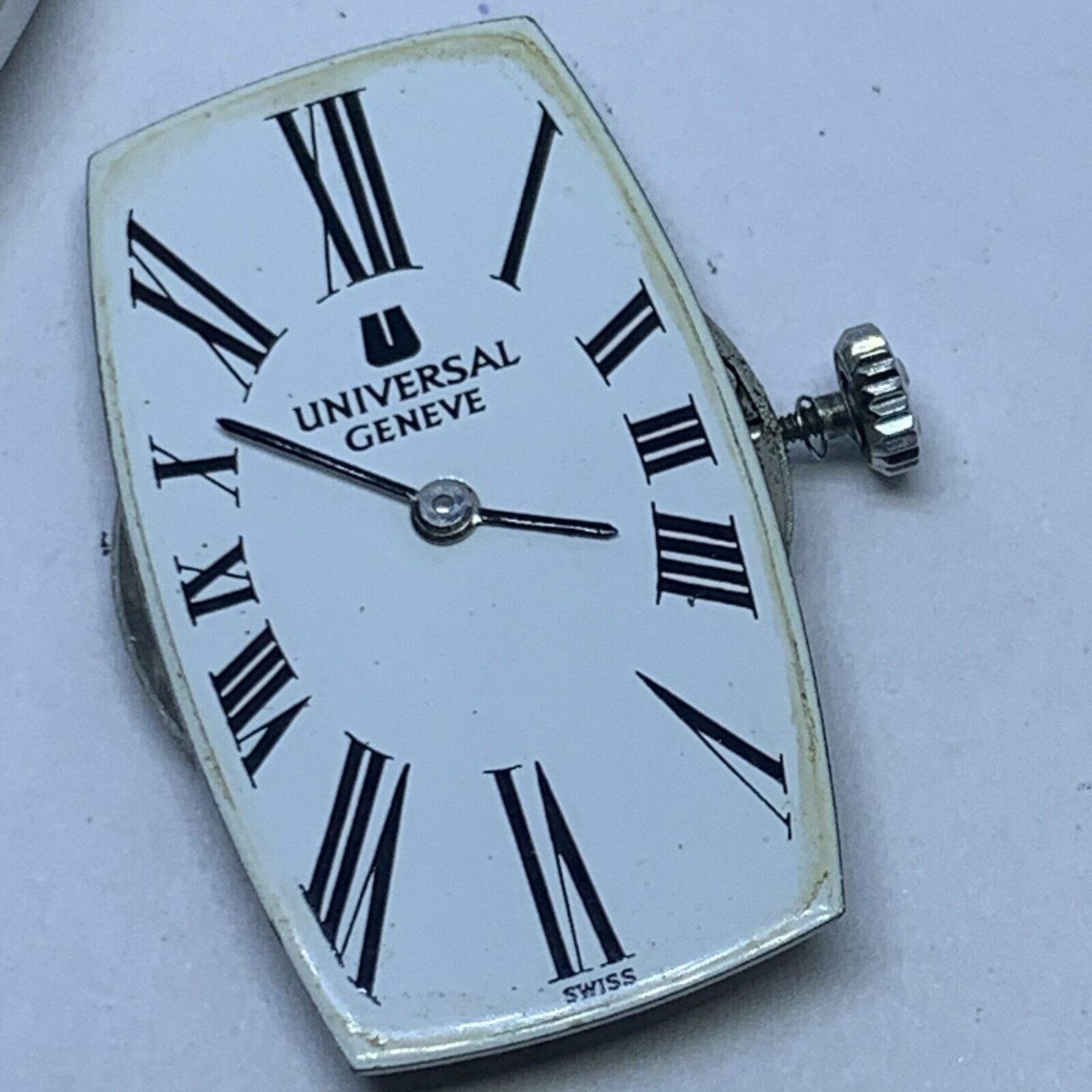 Universal Geneve Vintage Oval Watch Movement and Dial Swiss Manual Wind Part Universal Genève Mechanical (Manual) Watch Movements for  main image 3