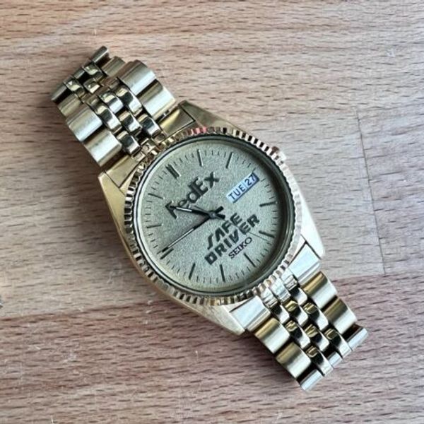 Seiko Gold Watch - 7N43-8111 FedEx Safe Drive Corporate Gift