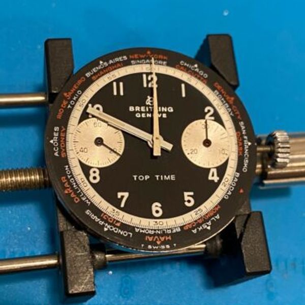 Couronne De Remontoir De Montre LIP Tallon - Bleue - Compatible Valjoux 7734 - Pièce Vintage D'Occasion