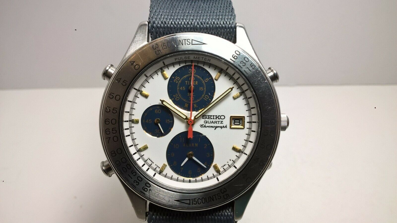 Very Rare Seiko Olympic Panda Dial Pulse Meter 7T42 7A40