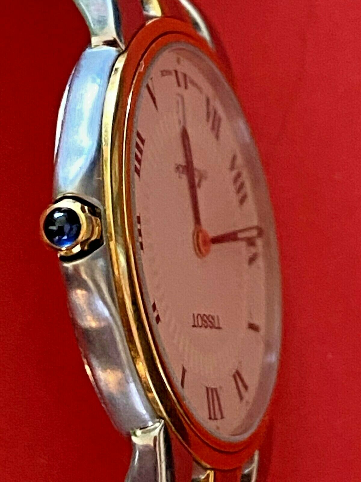 Vintage Tissot Marquise L-250 Roman Numbers Sapphire Crystal