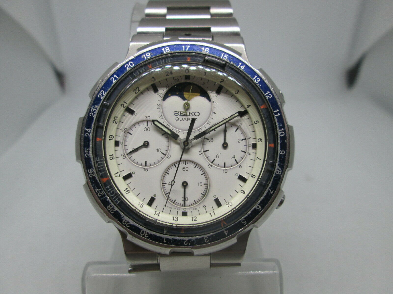 ULTRA RARE SEIKO 7A48 7050 FISHING MASTER MOONPHASE CHRONOGRAPH