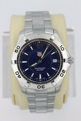 Tag Heuer WAF1113.BA0801 Blue Aquaracer Watch Mens 300M Silver