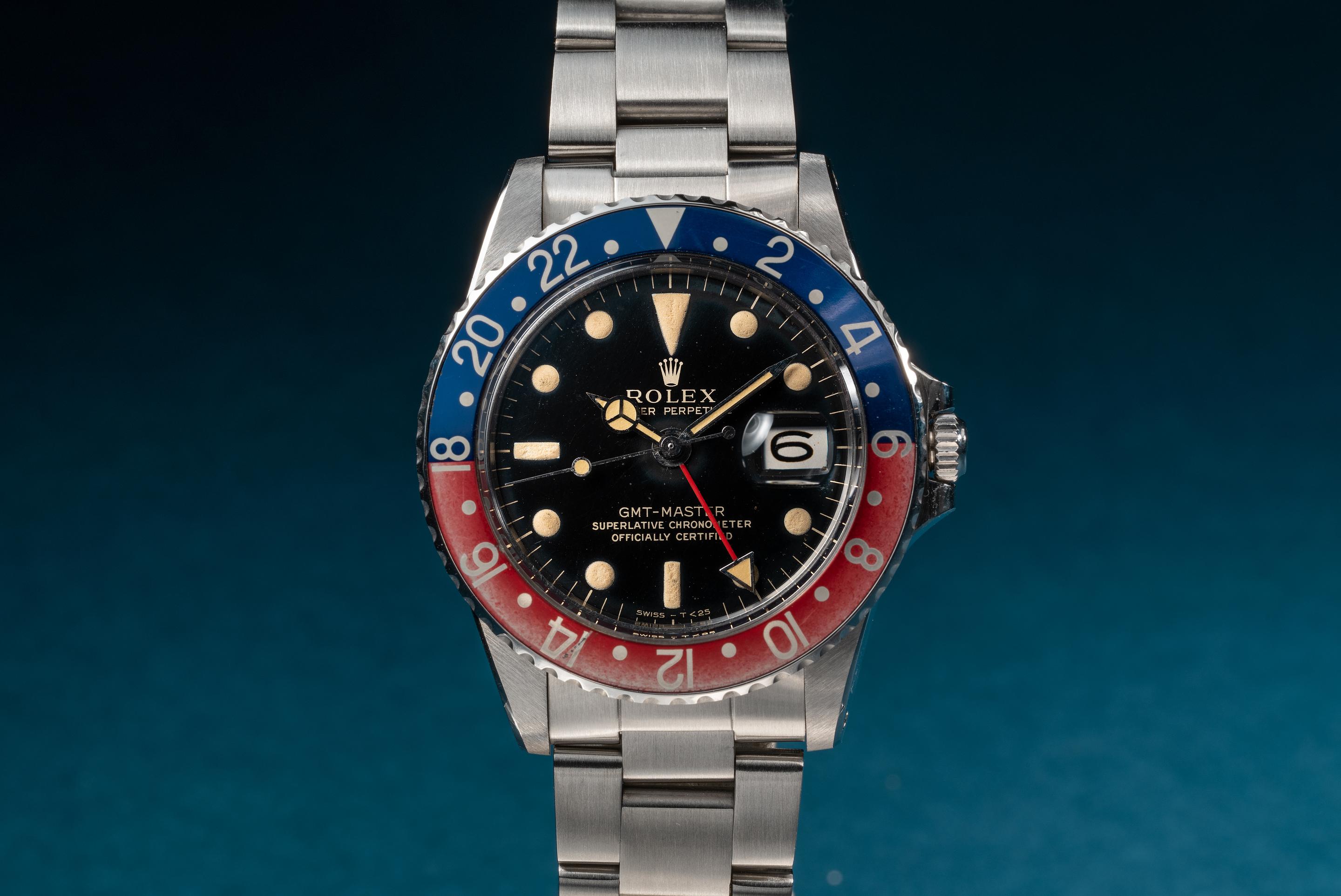 FS 1964 Rolex GMT Master 1675 Gilt Dial with Service Papers