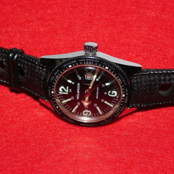 Vintage Wolbrook Douglas World Time Skin Diver Dive Watch 1960s