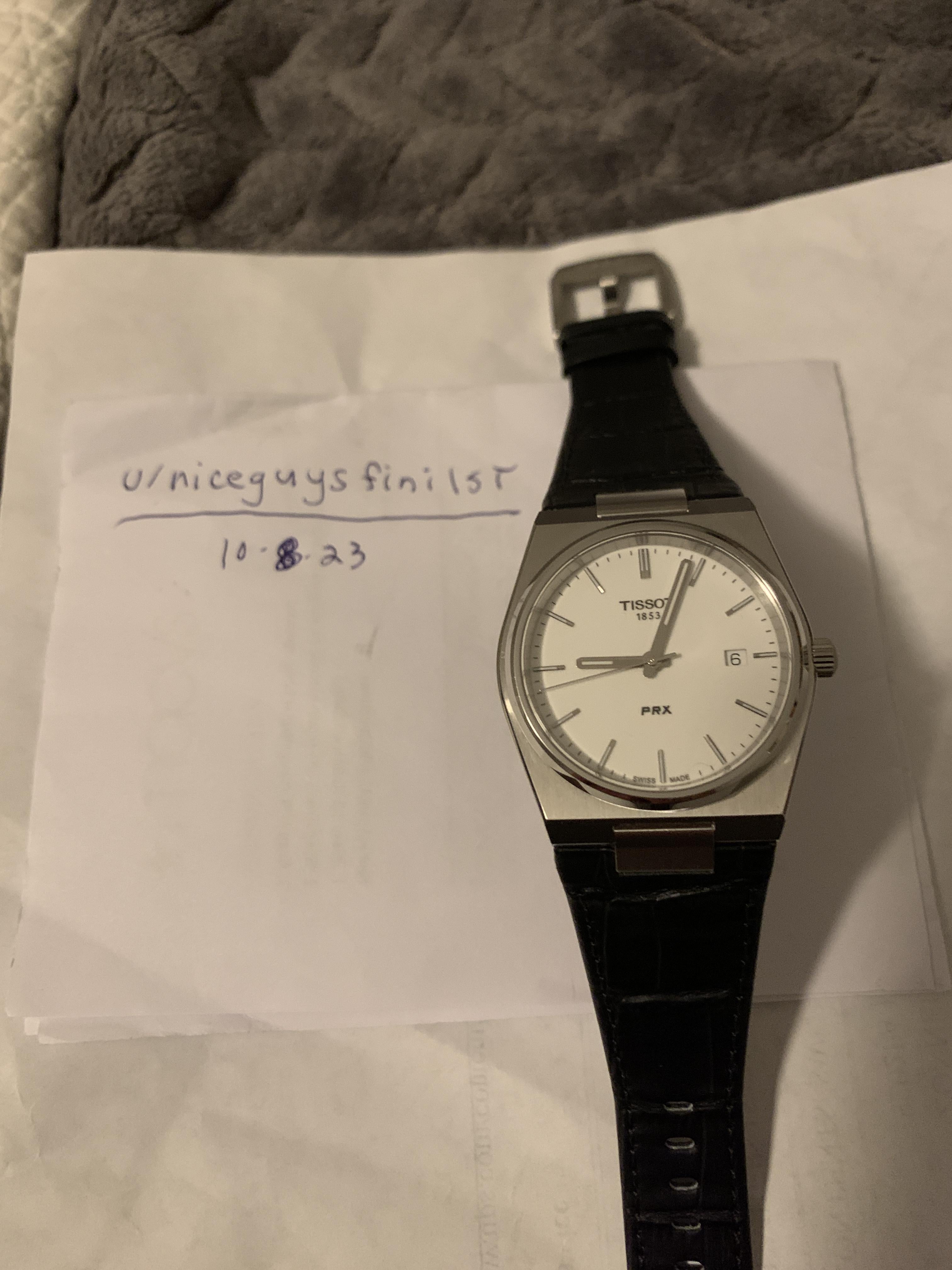 WTS TISSOT PRX 40MM QUARTZ FULL LUME ON TISSOT LEATHER STRAP