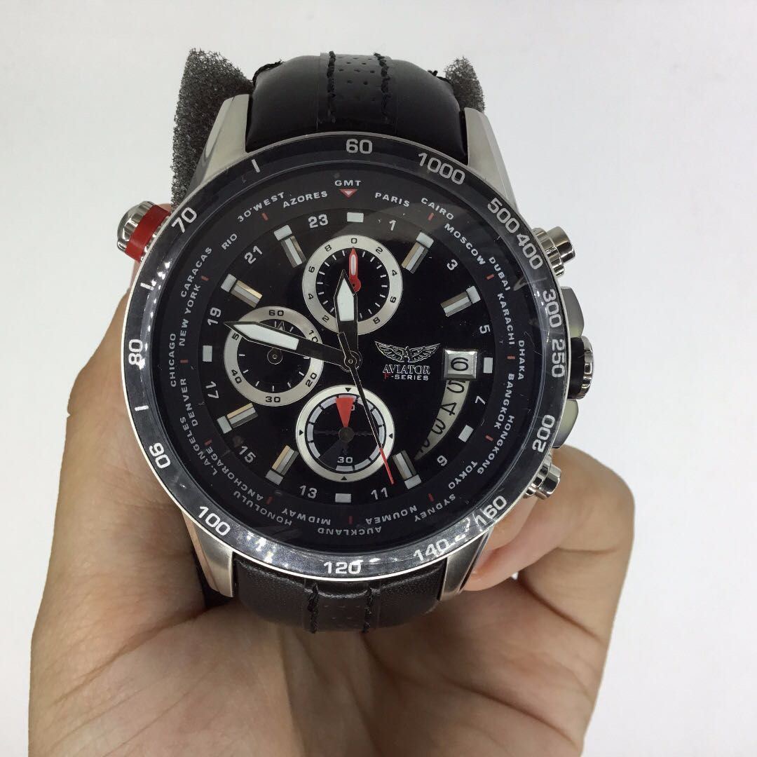 Aviator f series world online time tachymetre chronograph watch