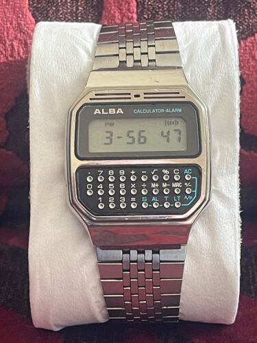 Vintage Alba by seiko calculator alarm wrist watch y739 5000