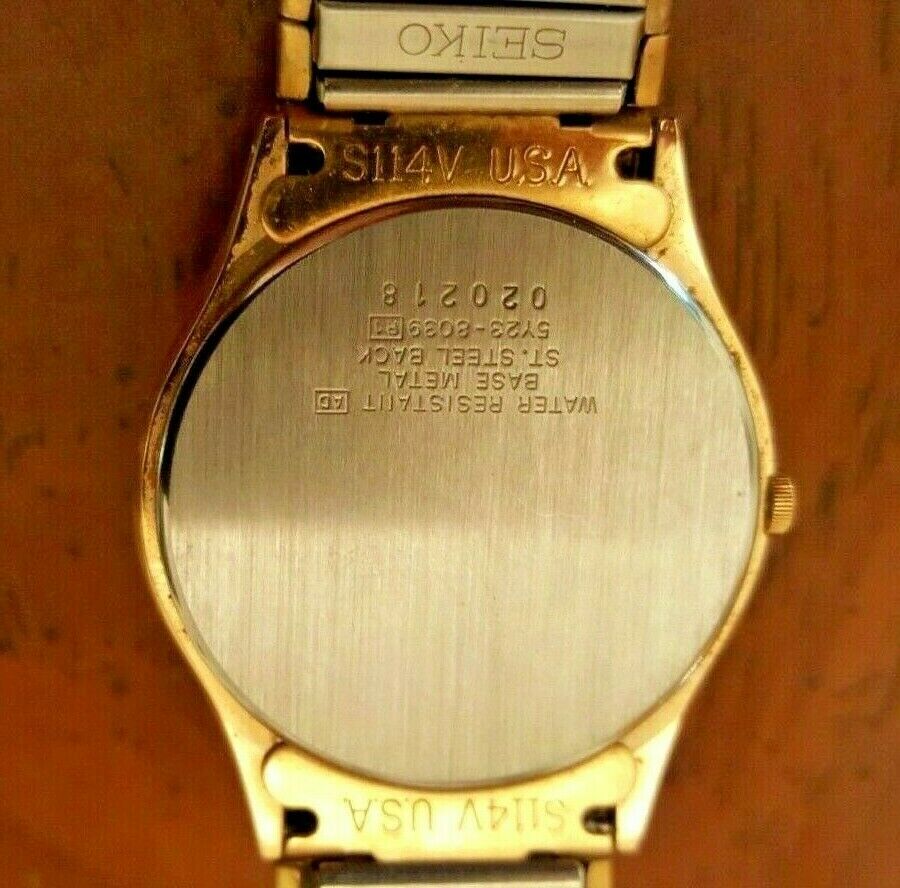 Classic Seiko Quartz Gold Watch Vintage 1989 Edition S114V w/Brand New  Battery | WatchCharts
