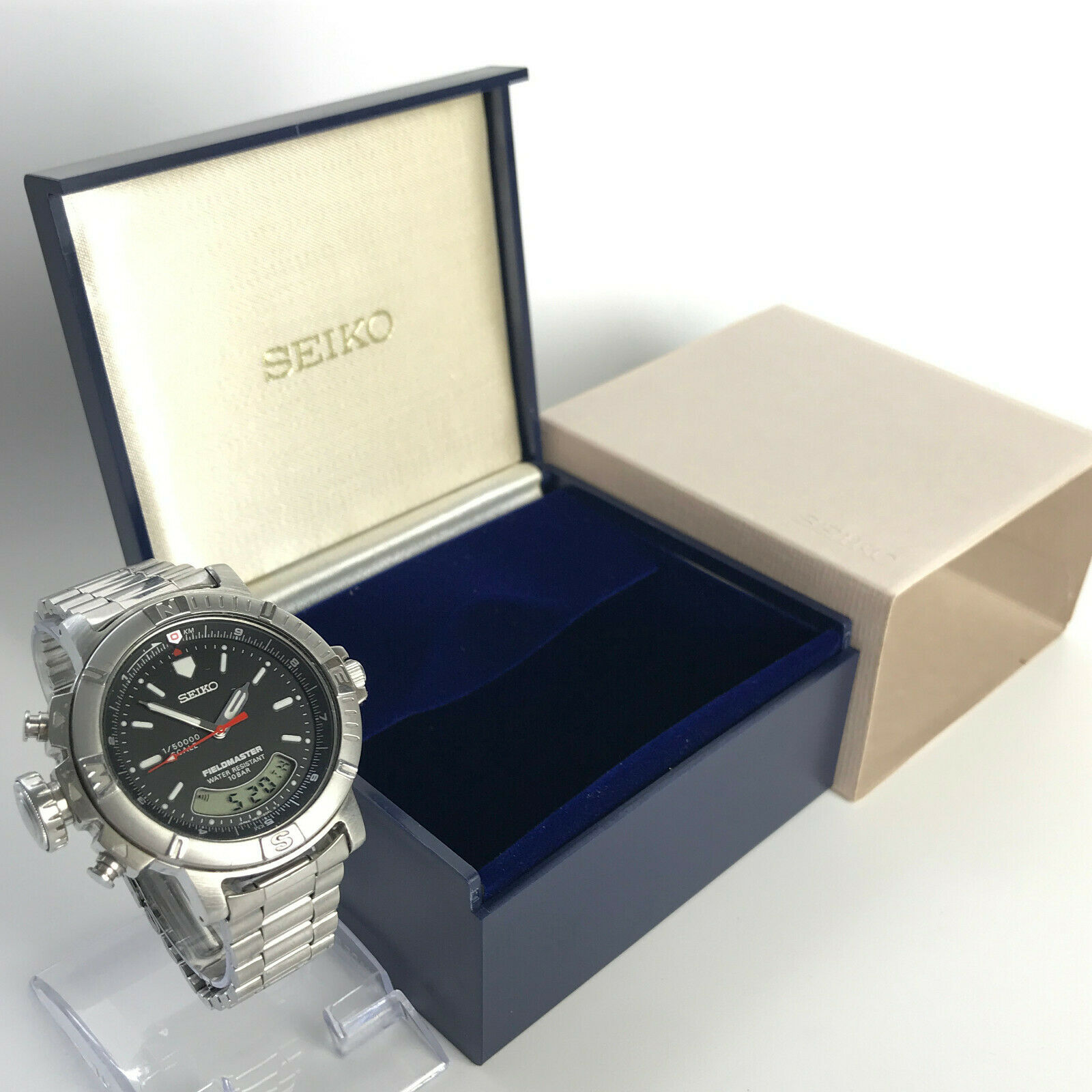 SEIKO FIELDMASTER MAP METER Watch H801-6040 anadigi field