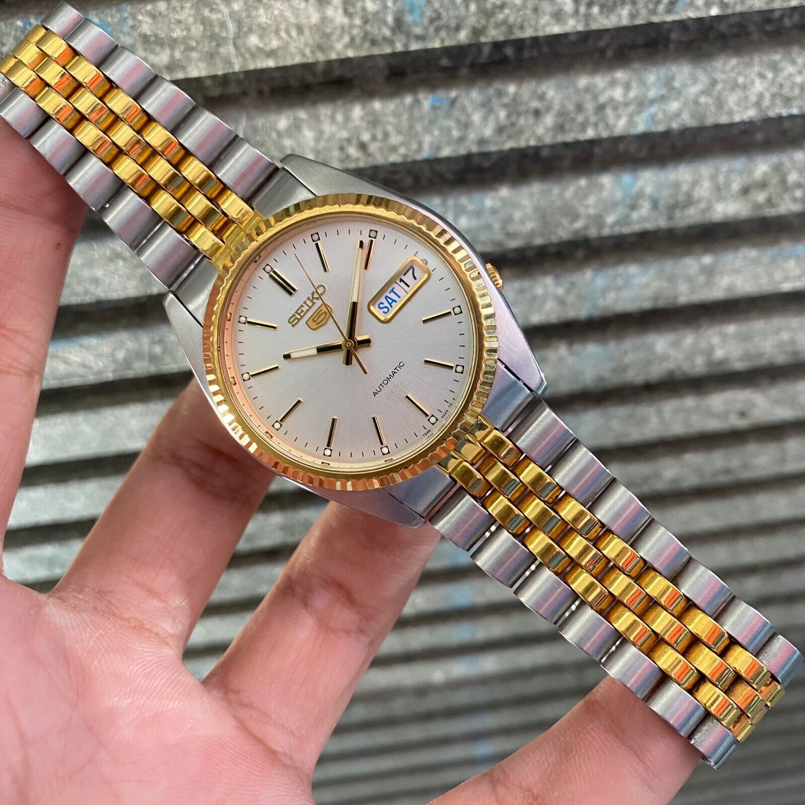 RARE Seiko 5 SNXJ90 President Automatic 7s26-0500 White Dial