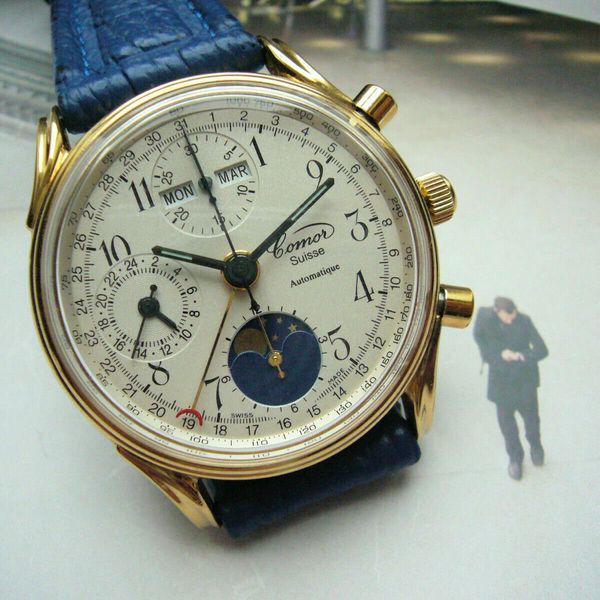 COMOR chronograph with complete calendar & moonphase with papers $2,350 ...