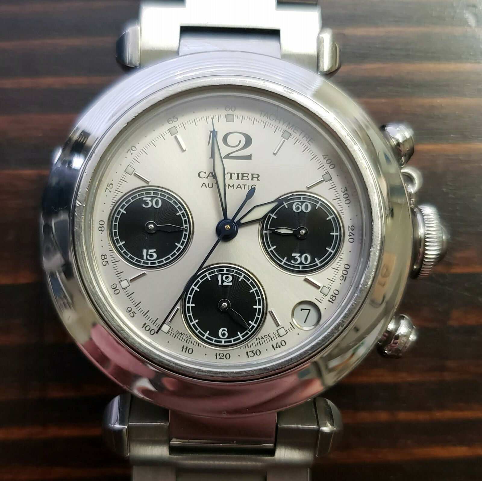 Cartier Pasha C Chronograph Automatic Stainless Steel 35mm Panda