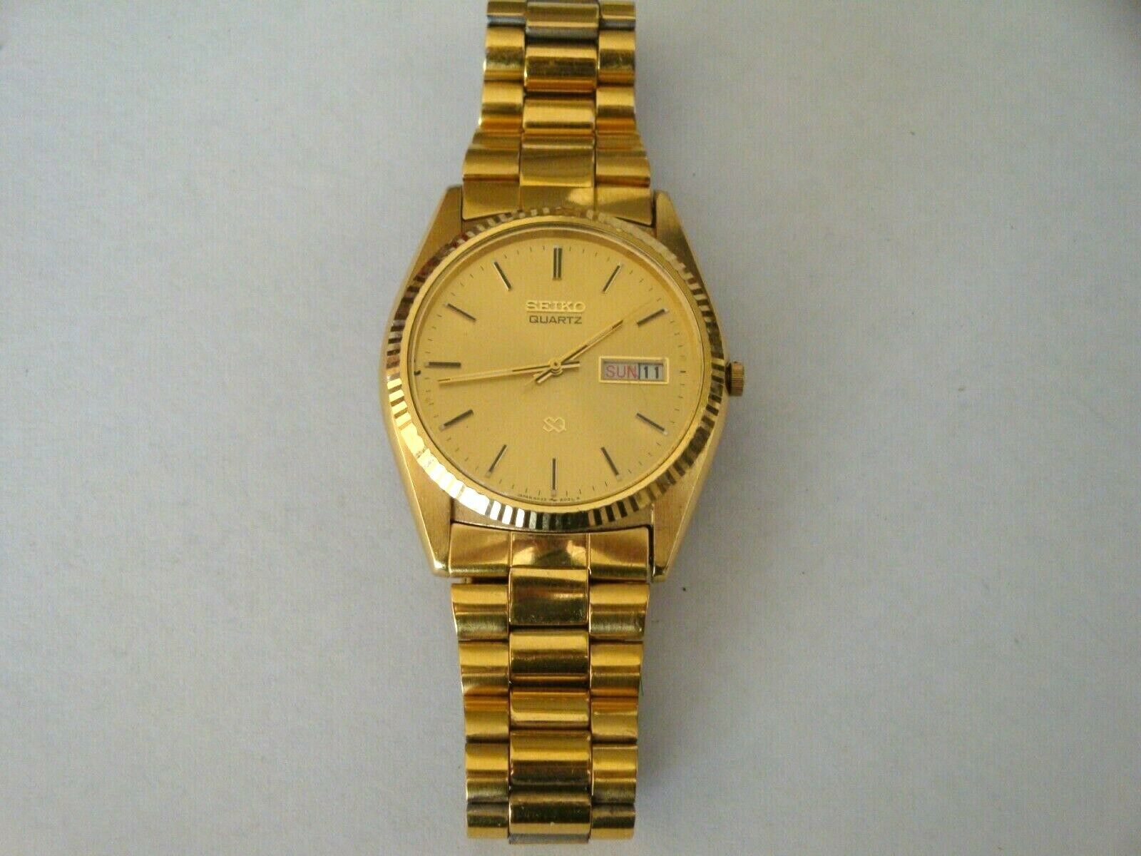 VINTAGE SEIKO SQ QUARTZ GOLD WATCH 5H23 8020 A4