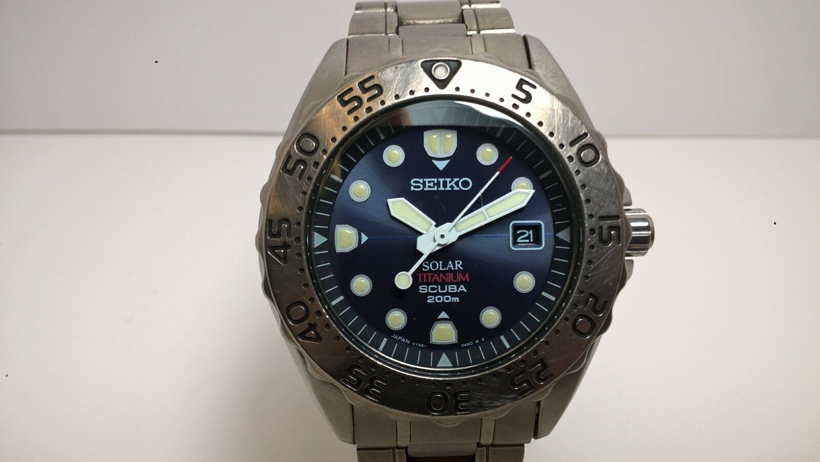 Rare Seiko Prospex SBCB009 Blue V145-0AH0 Solar Scuba 200m Titanium ...