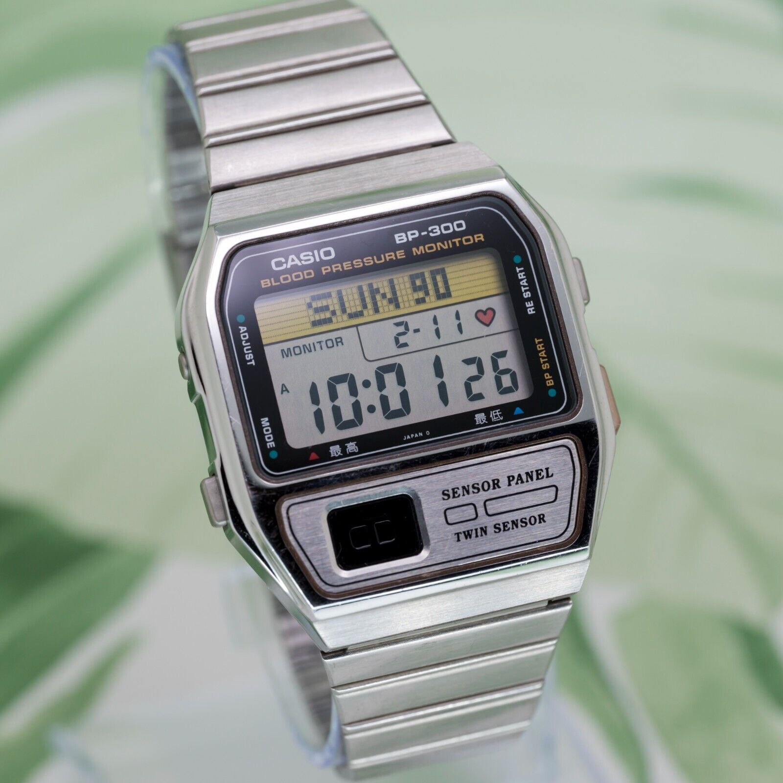 1993 CASIO BP-300 BLOOD PRESSURE MONITOR WATCH VINTAGE DIGITAL