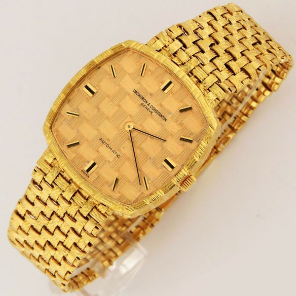 Vacheron Constantin Historiques 18K Gold Woven Bracelet Auto Watch ...