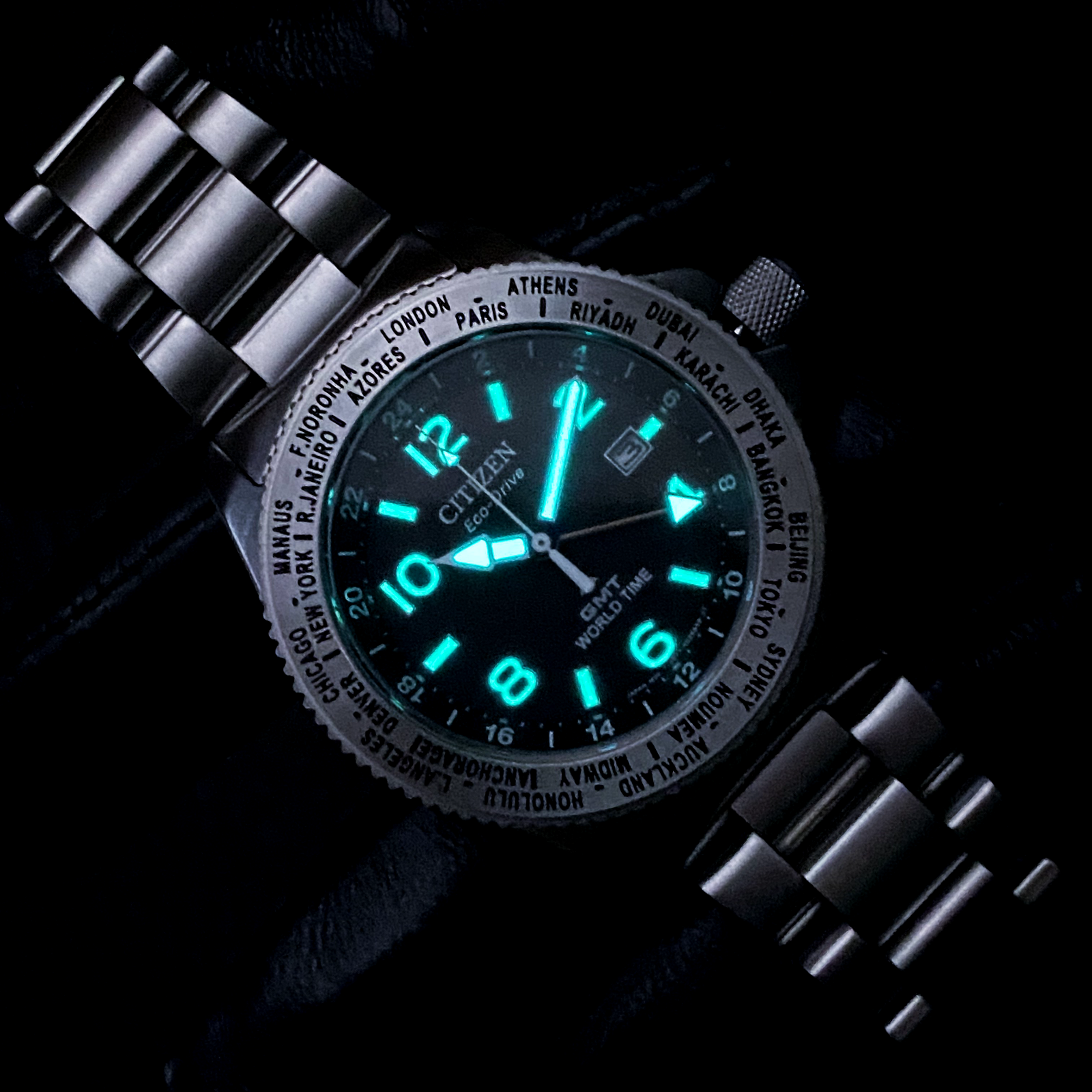 NEAR MINT* CITIZEN PROMASTER GMT B877-R011618 GN-4-S SOLAR ECO 