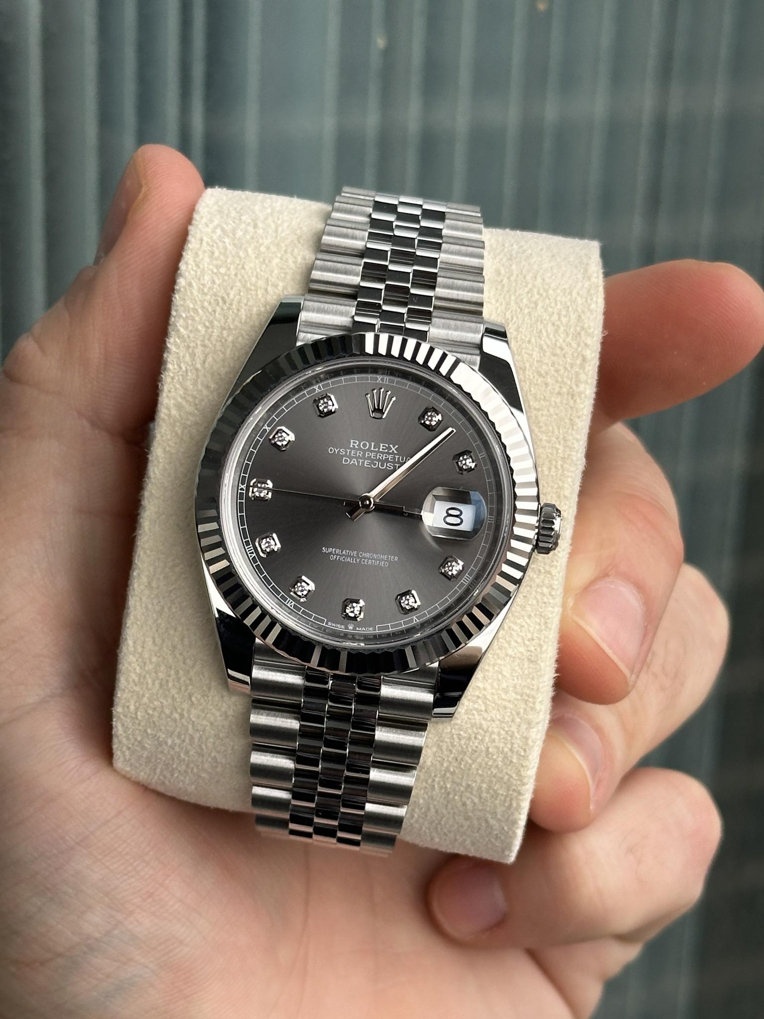 Rolex rhodium hotsell diamond dial