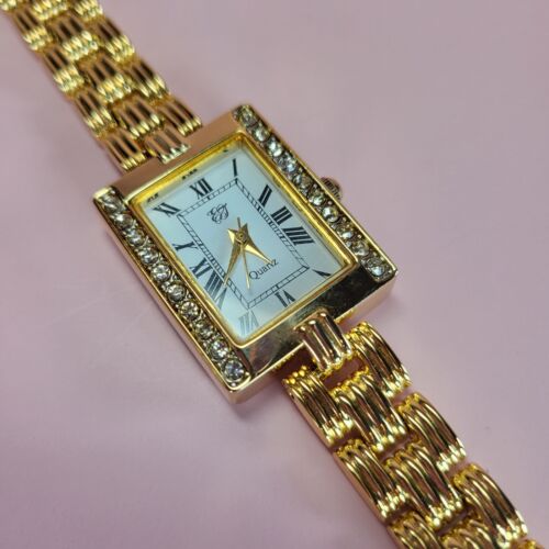 Elizabeth Taylor White Diamonds Gold Tone Watch Rhinestone Bezel NIB $_12.JPG?set_id=880000500F main image 3