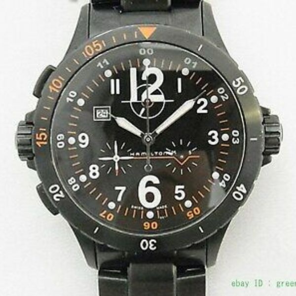 HAMILTON Khaki Air Chrono H745920 Quartz All Black Date Stainless