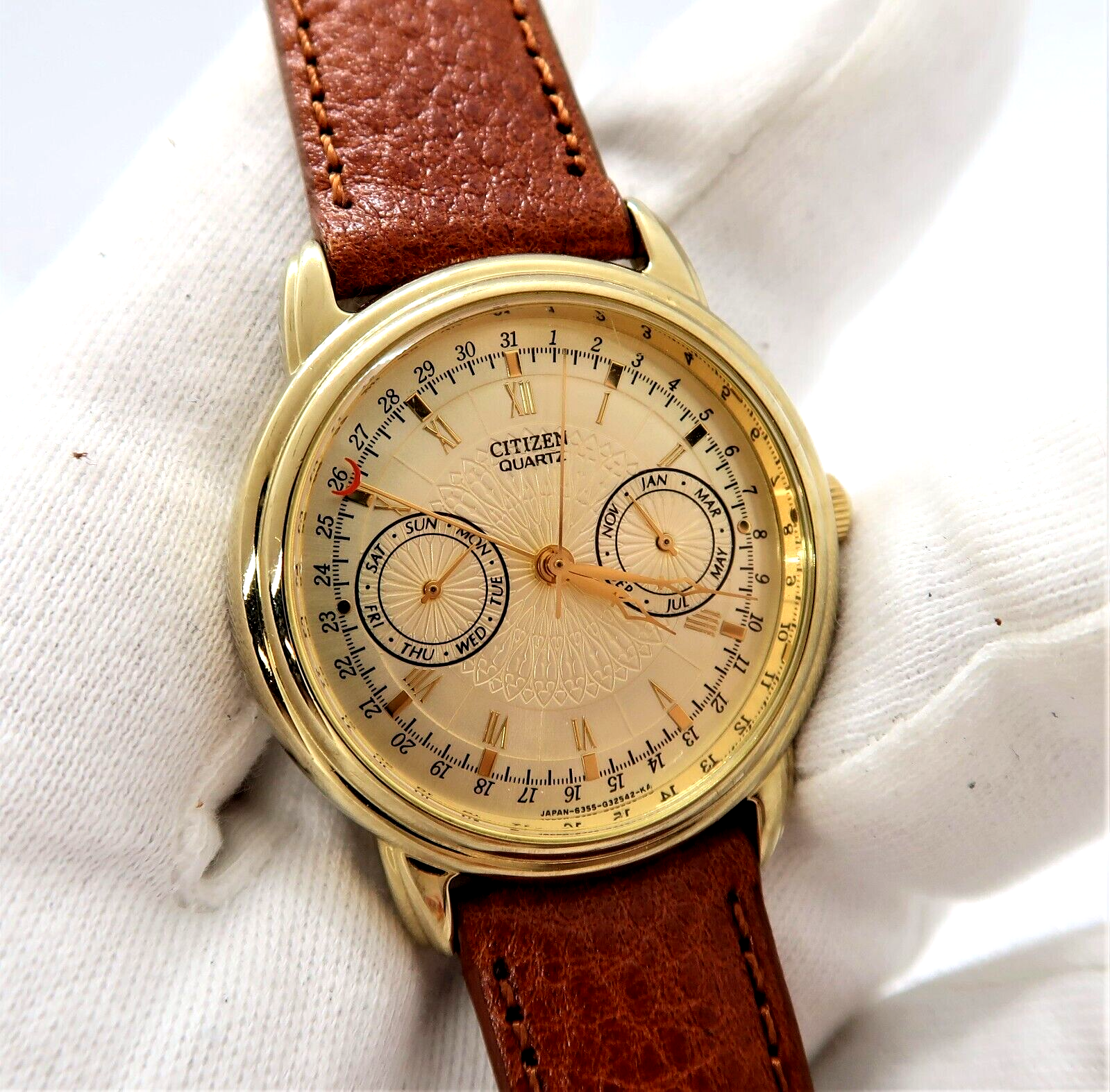 CITIZEN 8355-631191 Day/Date/Month, Tripple Date Dial,MENS QUARTZ