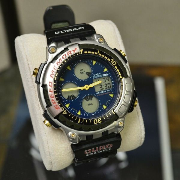 NOS CASIO DRO-201 DURO 200 SHROUDED DIVE WATCH ILLUMINATOR
