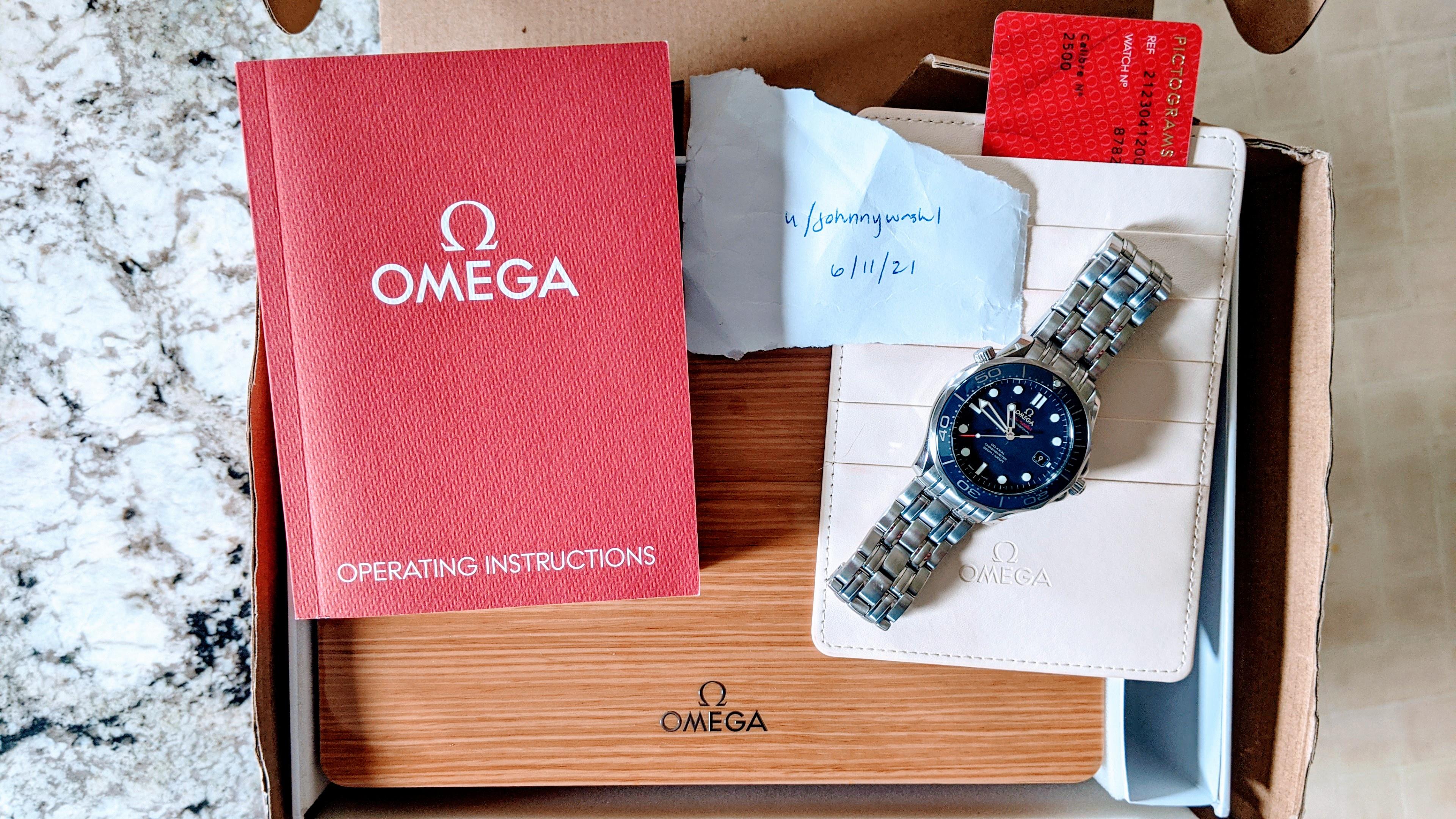 Omega Seamaster Professional Ceramic, SMPc, Blue Bezel, on Omega rubber. -  myWatchMart