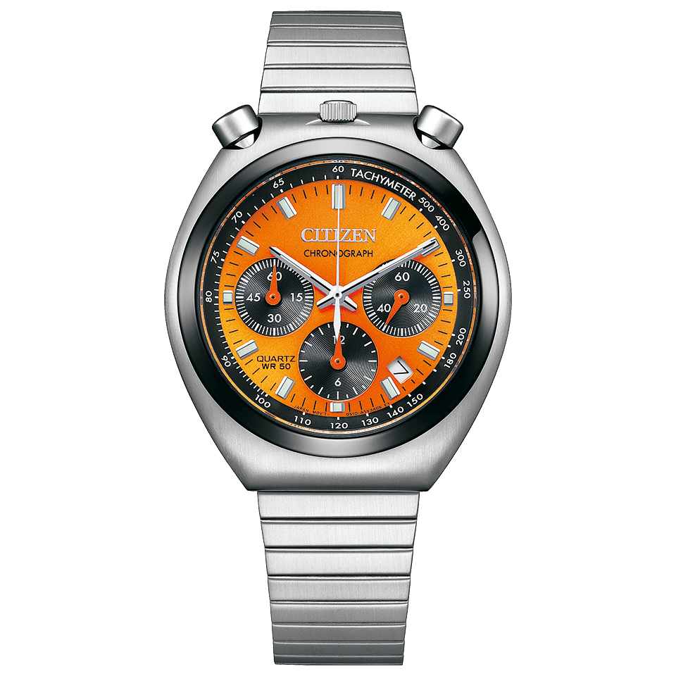 New Citizen Orange Dial Record Label Tsuno Chronograph Men Watch