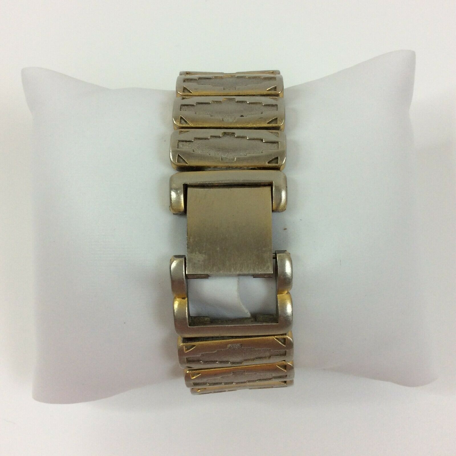 Vintage Dejuno Watch Men Gold Silver Two Tone Southwest Wide 