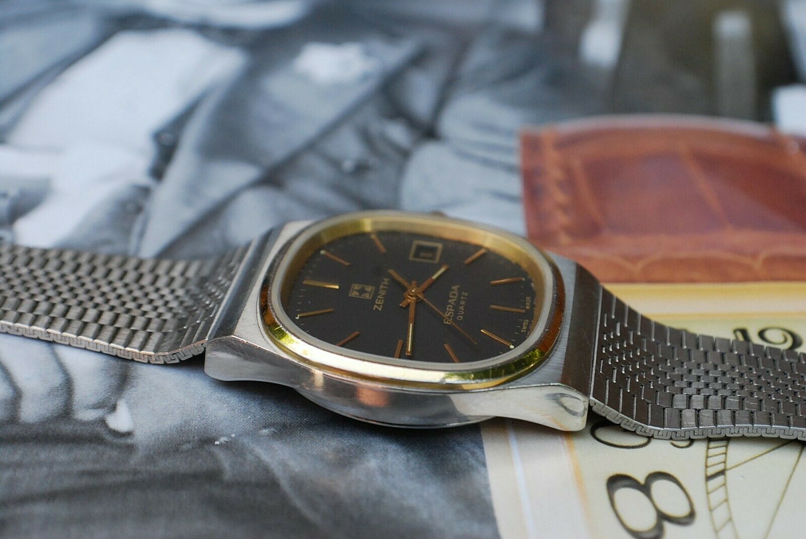 ZENITH ESPADA QUARTZ BI-COLOUR GENTS VINTAGE BRACELET WATCH IN BOX