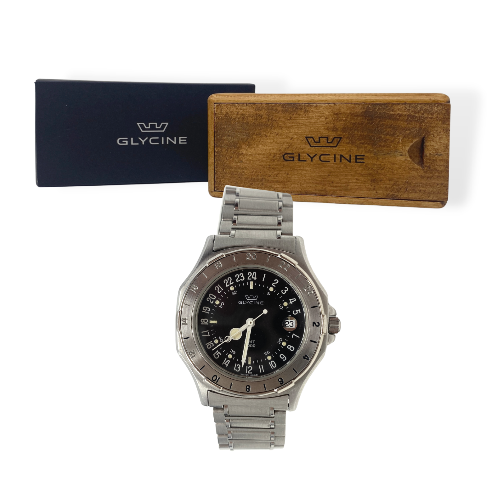 FALCON GMT 2000 腕時計 ジャンク品 Glycine RARE Falcon GMT 2000 Men's 24hr Quartz Watch | WatchCharts