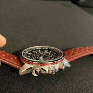 Citizen Eco Red Arrows World Chrono Radio Control Leather Strap