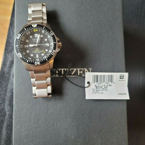 Citizen Bj7110 89e Eco Drive Promaster Titanium Gmt World Time Diver Mens Watch Watchcharts 7418