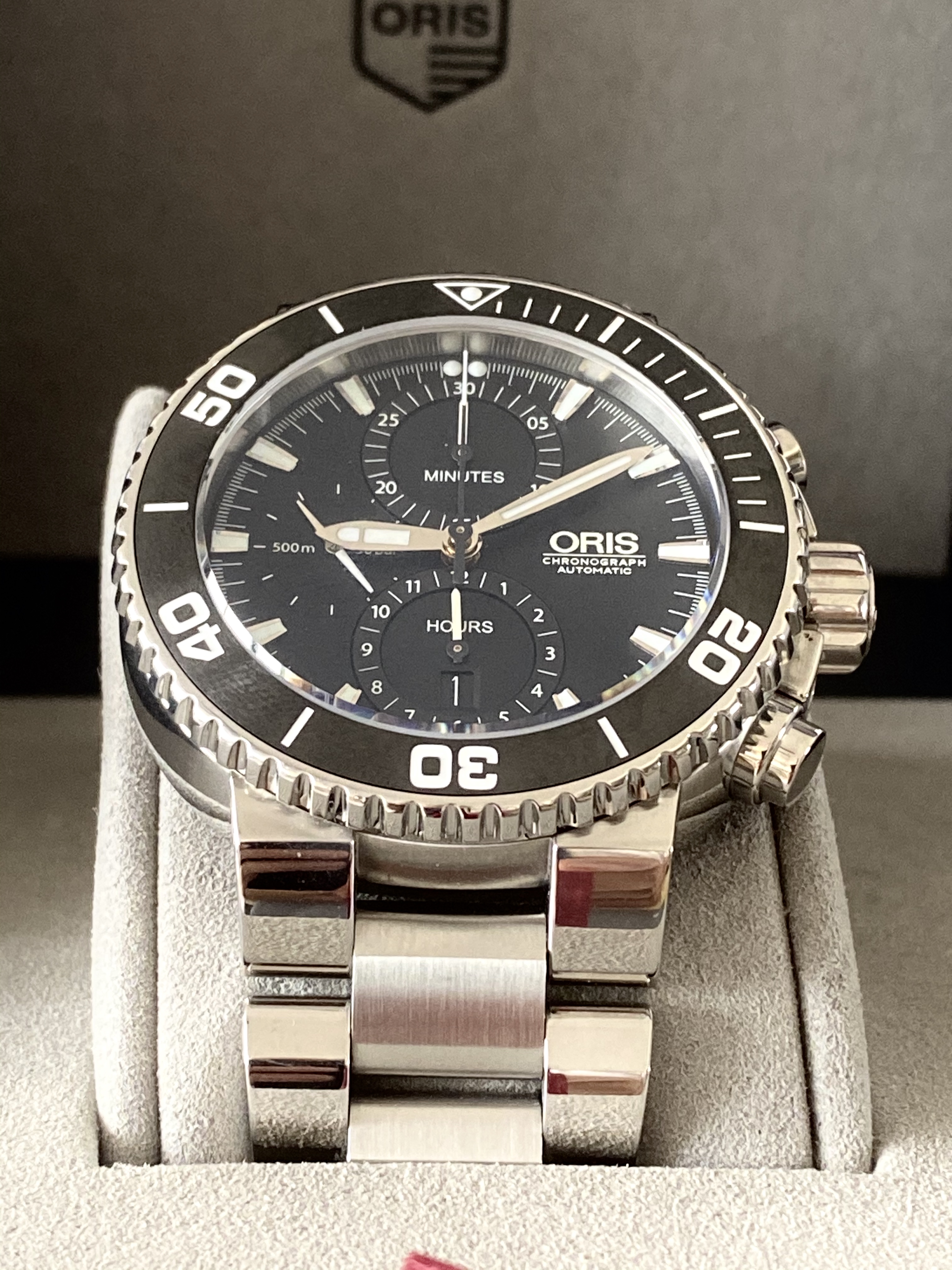 Oris Aquis Chronograph Diver Auto 46mm Stainless Steel Black Dial