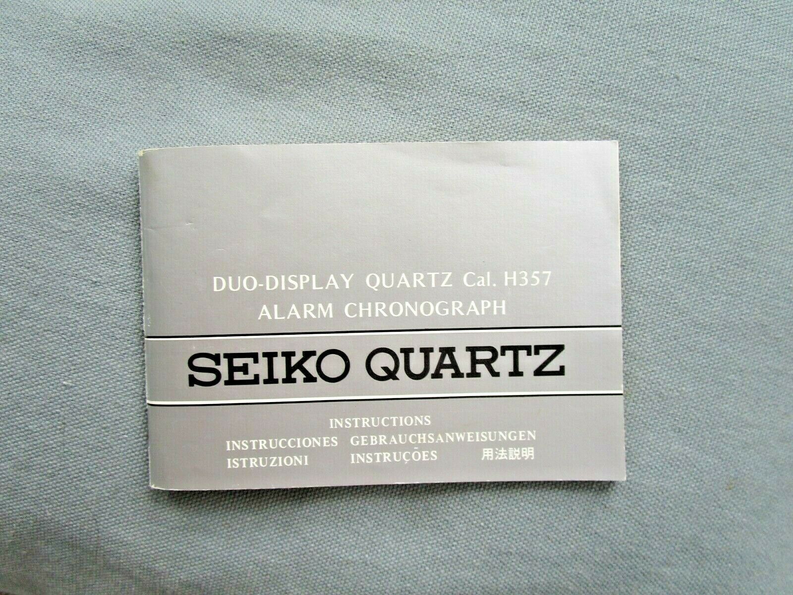 Seiko Duo Display Quartz Alarm Chrono H357 Manual mostly