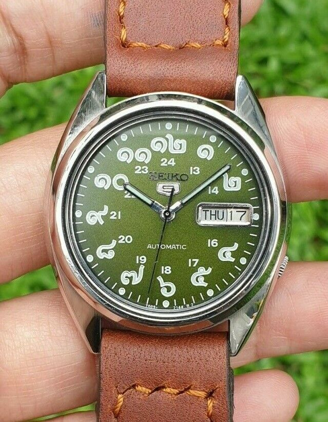 SEIKO THAILAND NUMERALS 7009-3180 GREEN AUTO MENS VINTAGE JULY