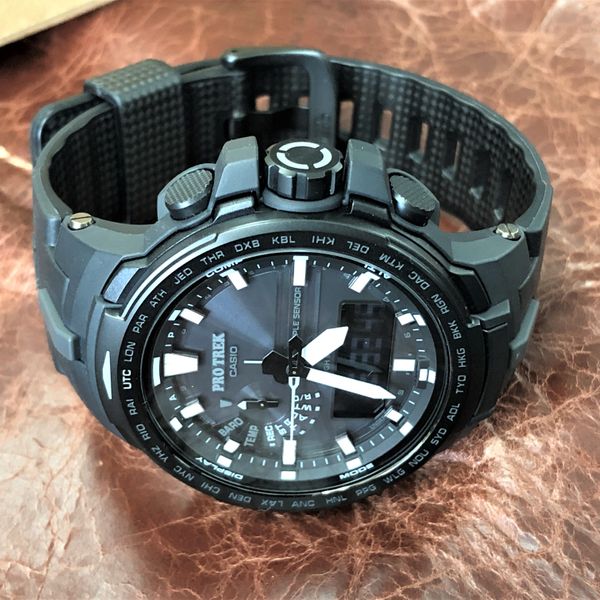 Bracelet Noir Casio PRW-6100Y - En Fibre De Carbone Et Résine, Pour Montre Casio Pro Trek