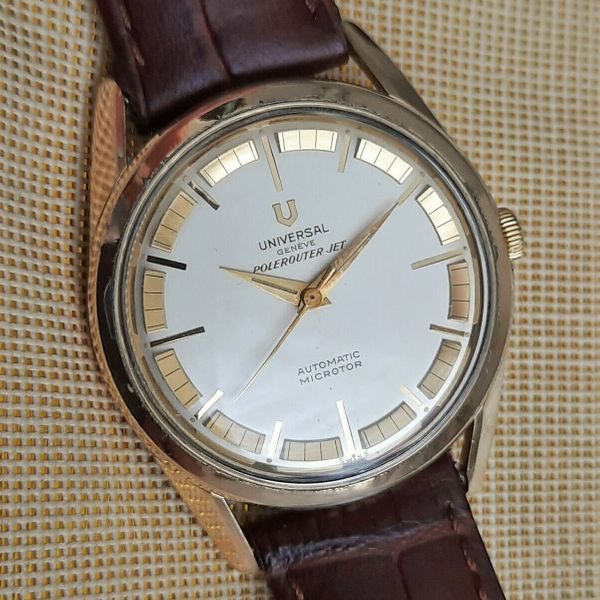 Vintage Universal Geneve Polerouter Jet watch,gold over steel, microtor