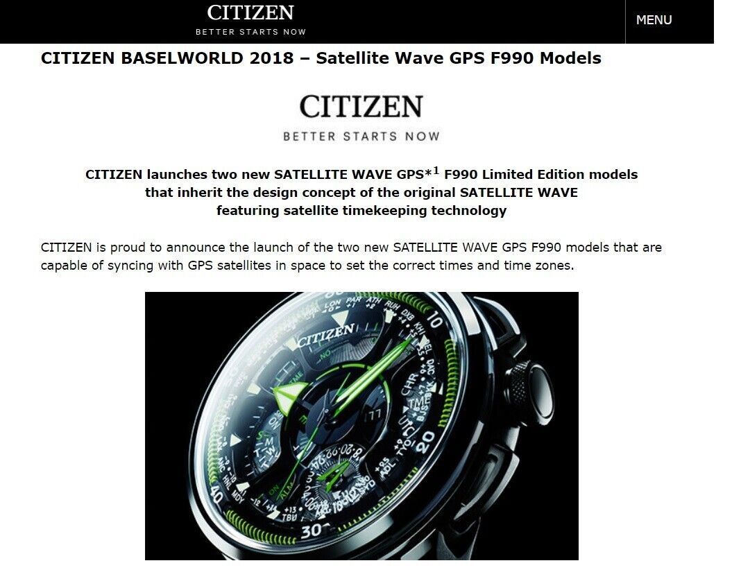 Citizen gps hotsell watch 2018