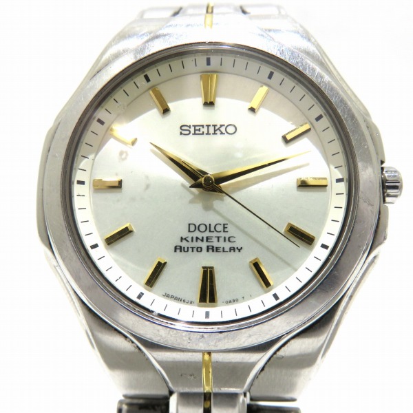 【レビューで送料無料】 Seiko Dolce 5J21-0A30 kinetic watch wristwatch men's free 時計